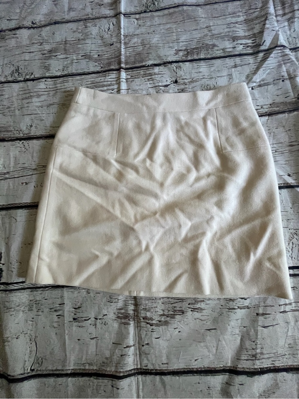 J. Crew Cream Women's Wool Mini Skirt
